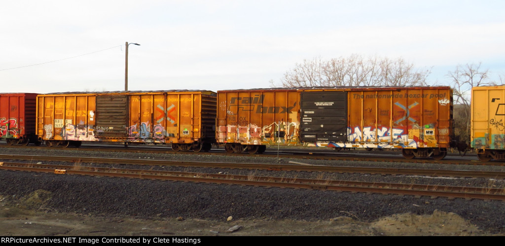 Two TTX boxcars